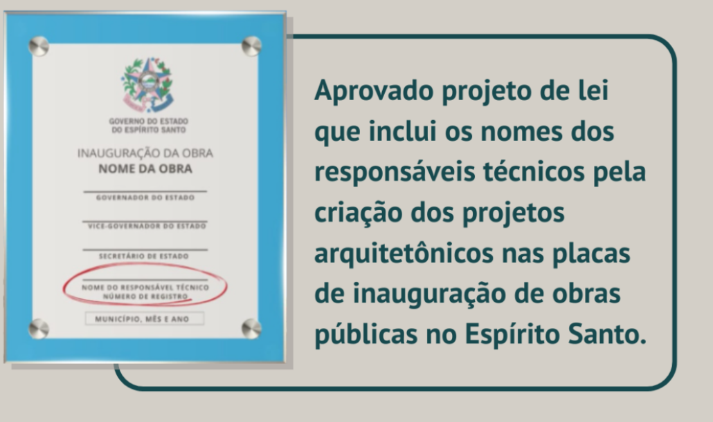 Lei obriga inclusão de nome de responsável técnico em placas de inauguração de obras públicas no ES