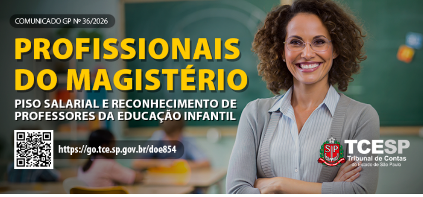 Tribunal de Contas alerta sobre nova lei que reconhece professores da educação infantil como profissionais do magistério